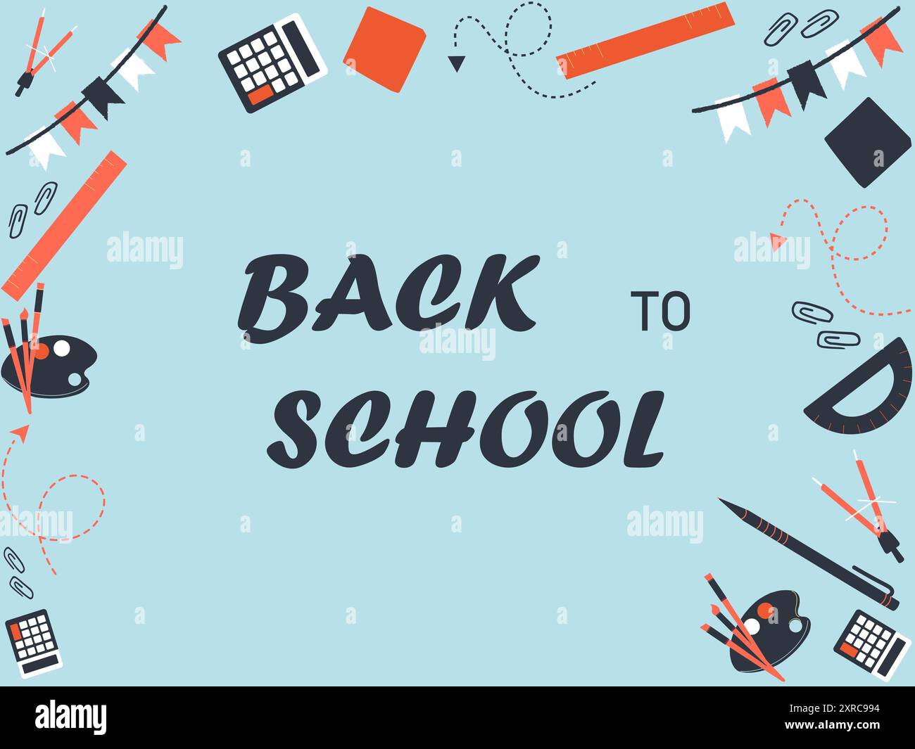 Welcome back to school vector banner design with text and school ...