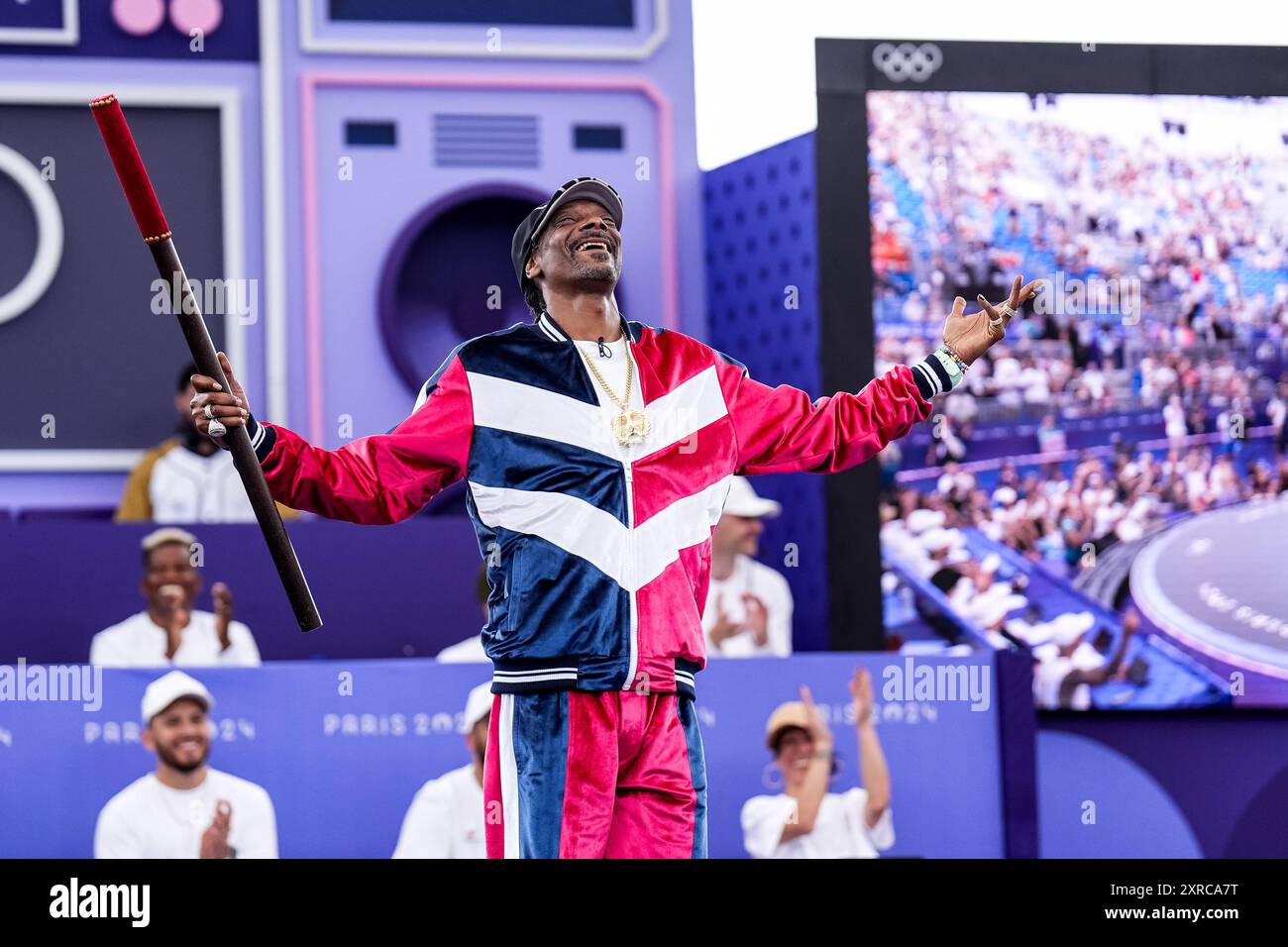 Paris, France. 09th Aug, 2024. PARIS, FRANCE AUGUST 9 US rapper Snoop Dogg performs the Coup