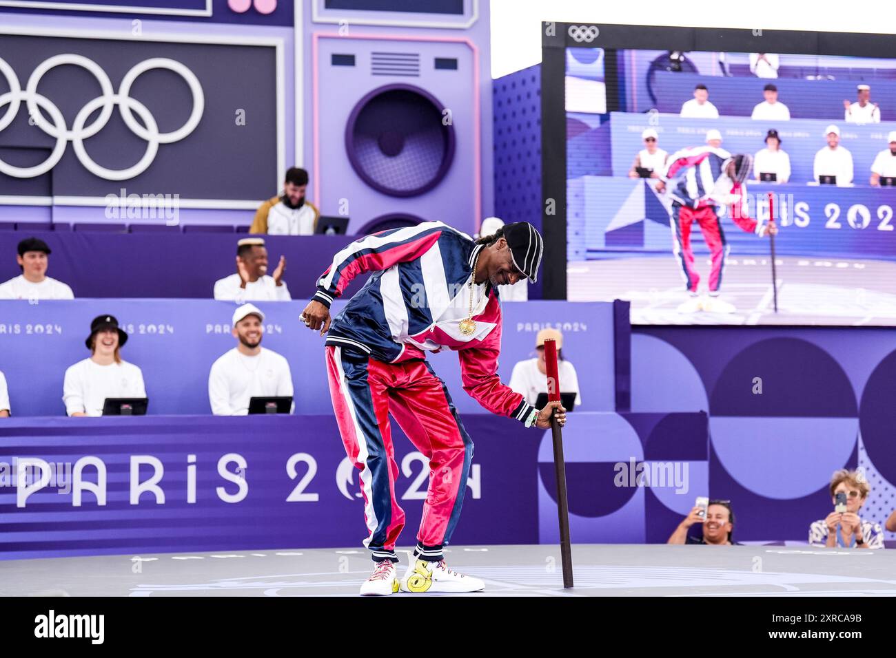 Paris, France. 09th Aug, 2024. PARIS, FRANCE AUGUST 9 US rapper Snoop Dogg performs the Coup