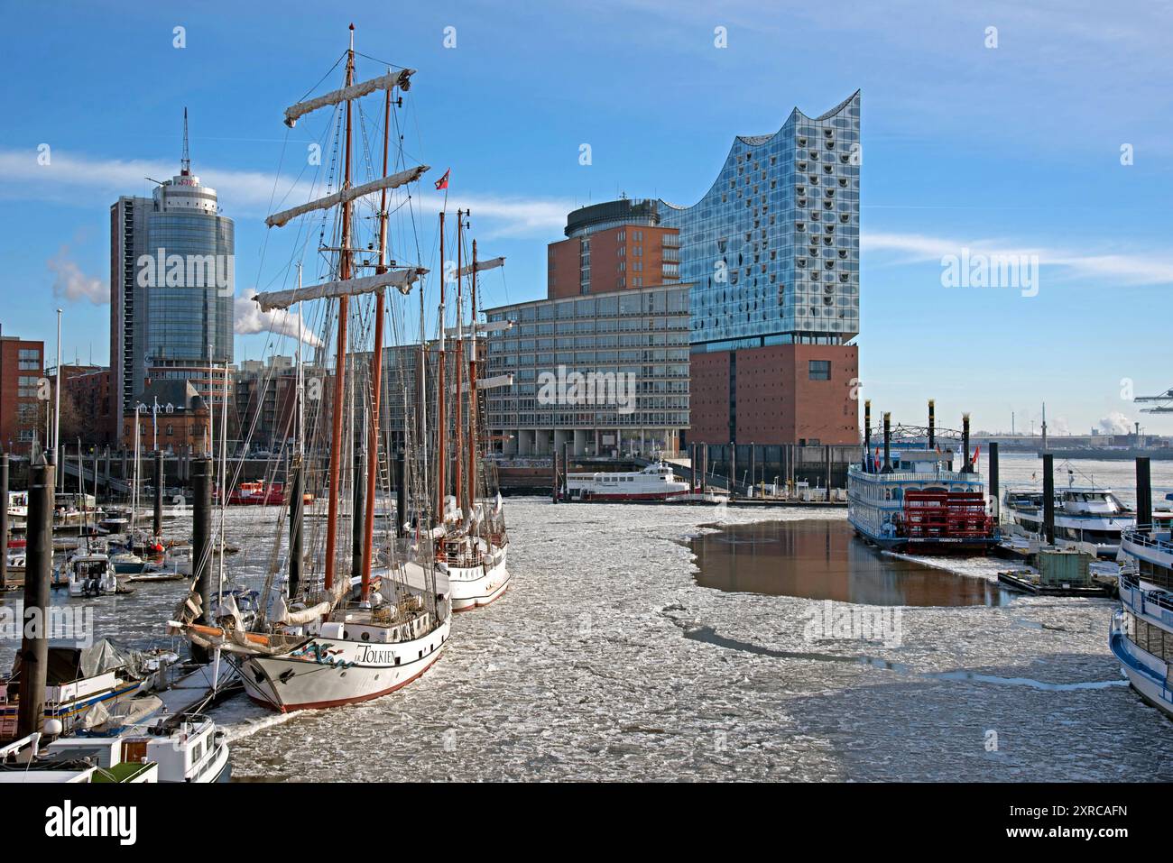 Europe, Germany, Hanseatic City of Hamburg, Sports Boat Harbor, View of ...