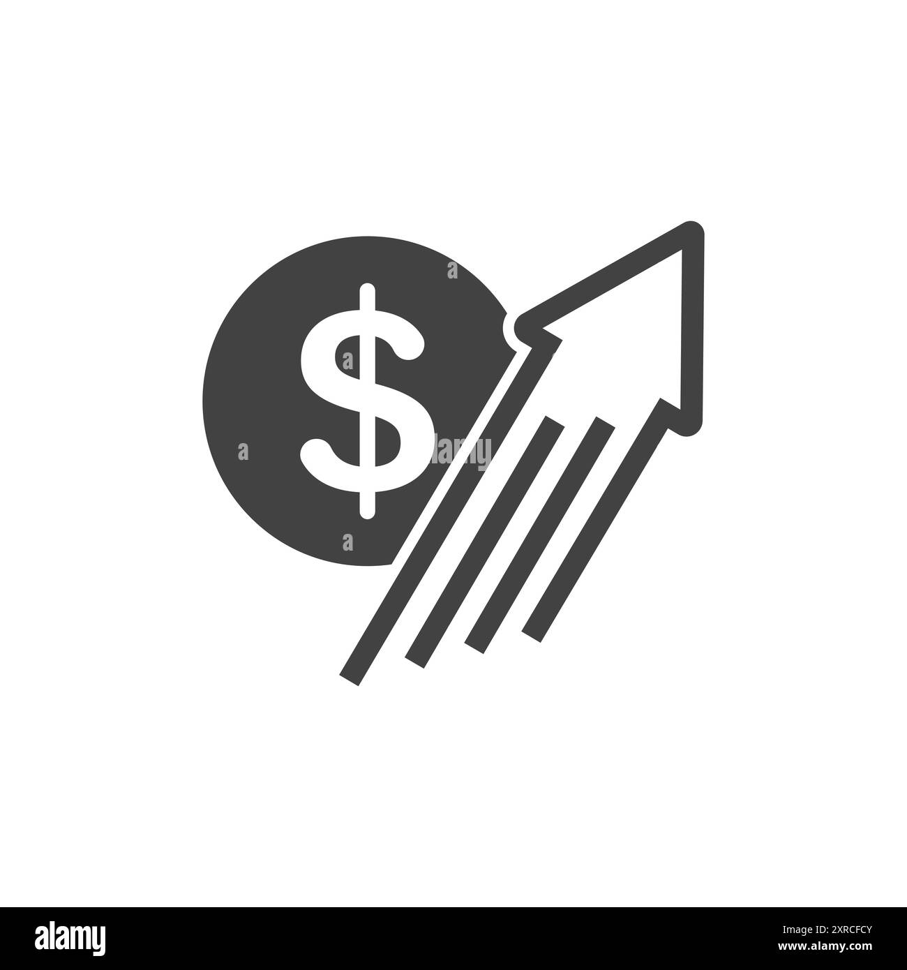 Dollar rate increase sign, Money payout investment icon, Dollar growth vector sign isolated Stock Vector