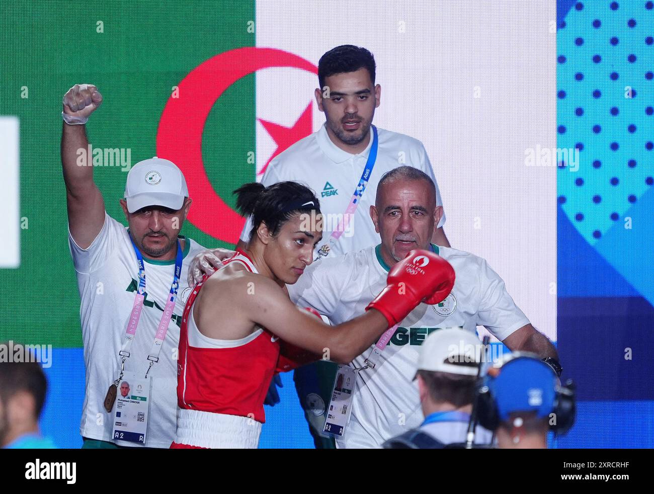 Algeria’s Imane Khelif before her bout against China’s Liu Yang during