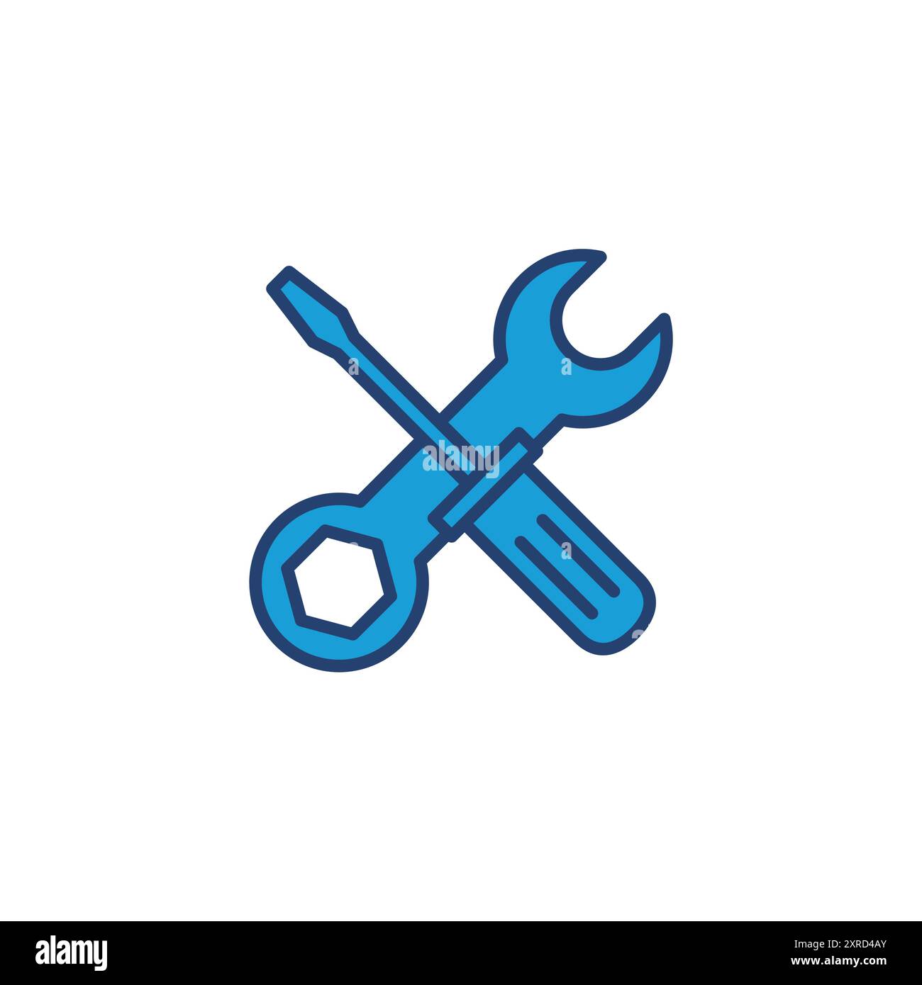 Repair tools icon vector. tool icon vector. setting icon vector. Wrench and screwdriver. support, Service Stock Vector