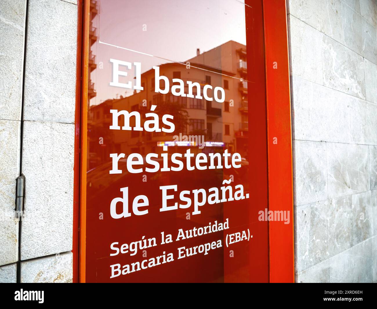 Inca, Spain - Jul 5, 2024: A bank window in Inca, Mallorca, Spain ...