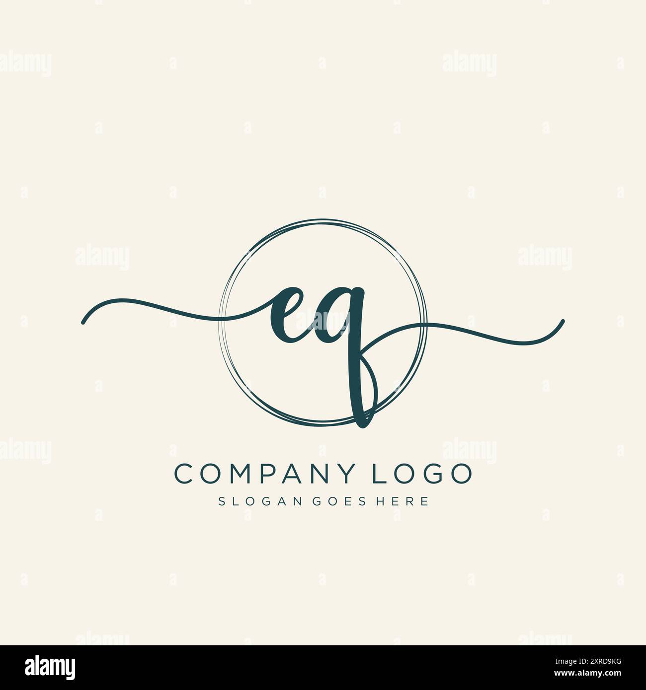 EQ Initial Handwriting Logo Design Stock Vector Image & Art - Alamy