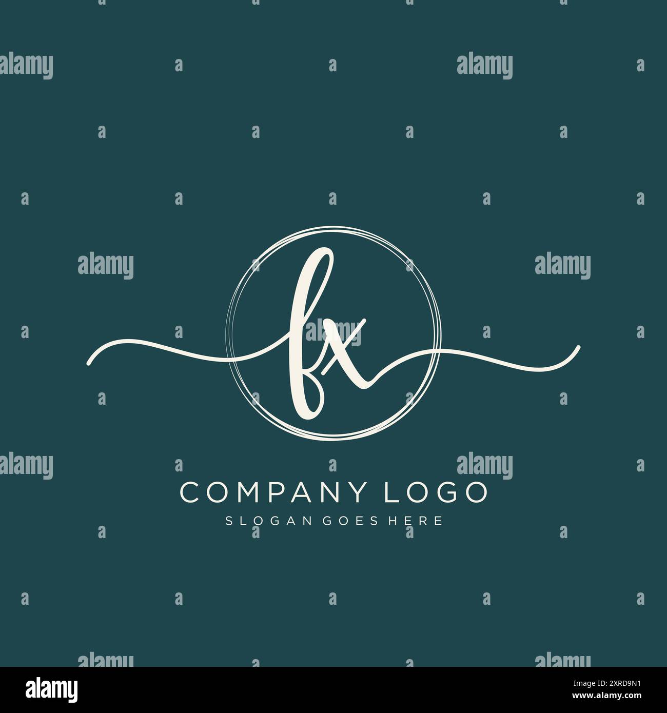 FX Initial Handwriting Logo Design Stock Vector Image & Art - Alamy