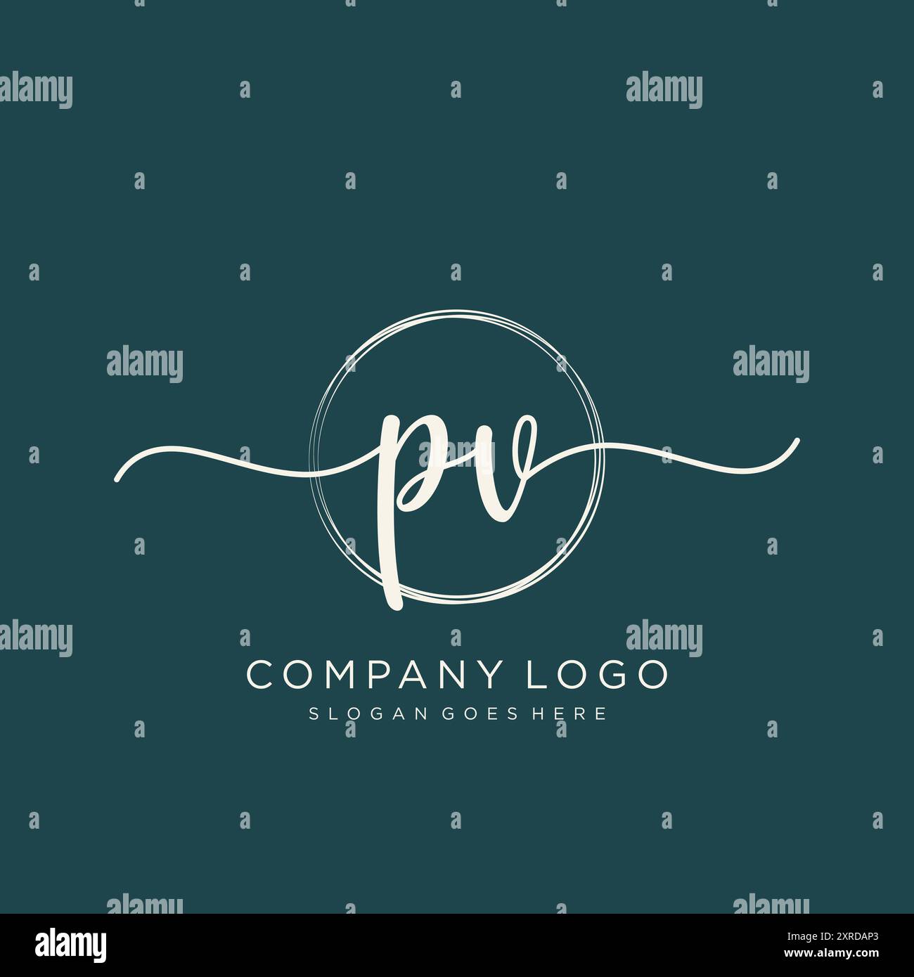 PV Initial Handwriting Logo Design Stock Vector Image & Art - Alamy
