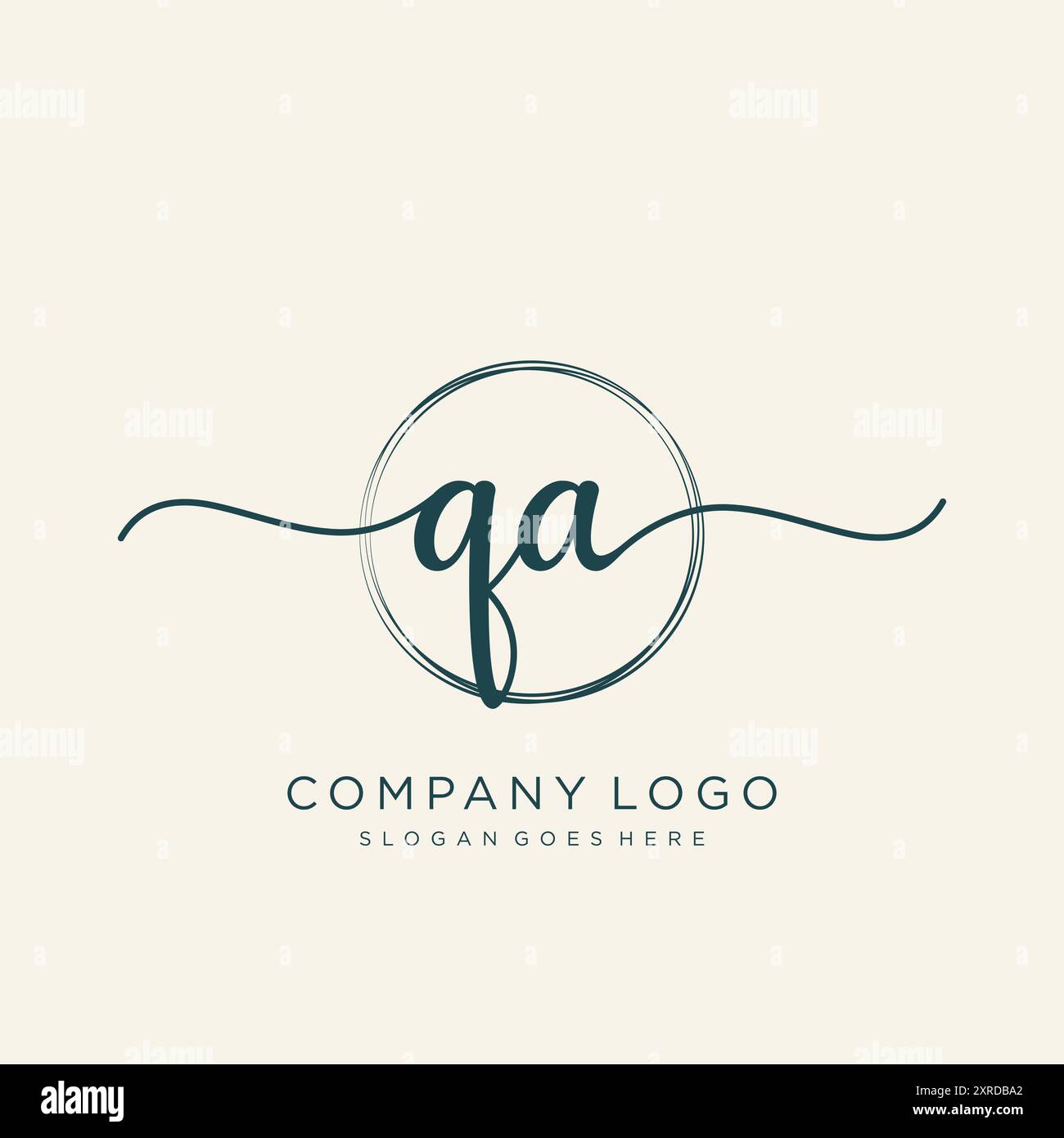 QA Initial Handwriting Logo Design Stock Vector Image & Art - Alamy