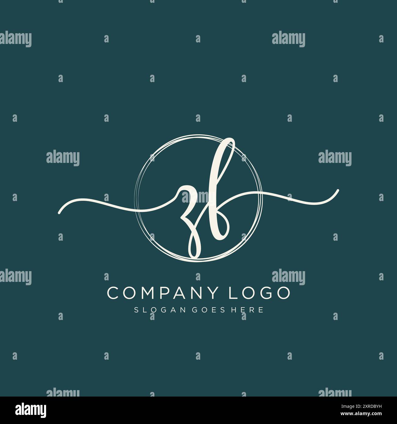 ZF Initial Handwriting Logo Design Stock Vector Image & Art - Alamy
