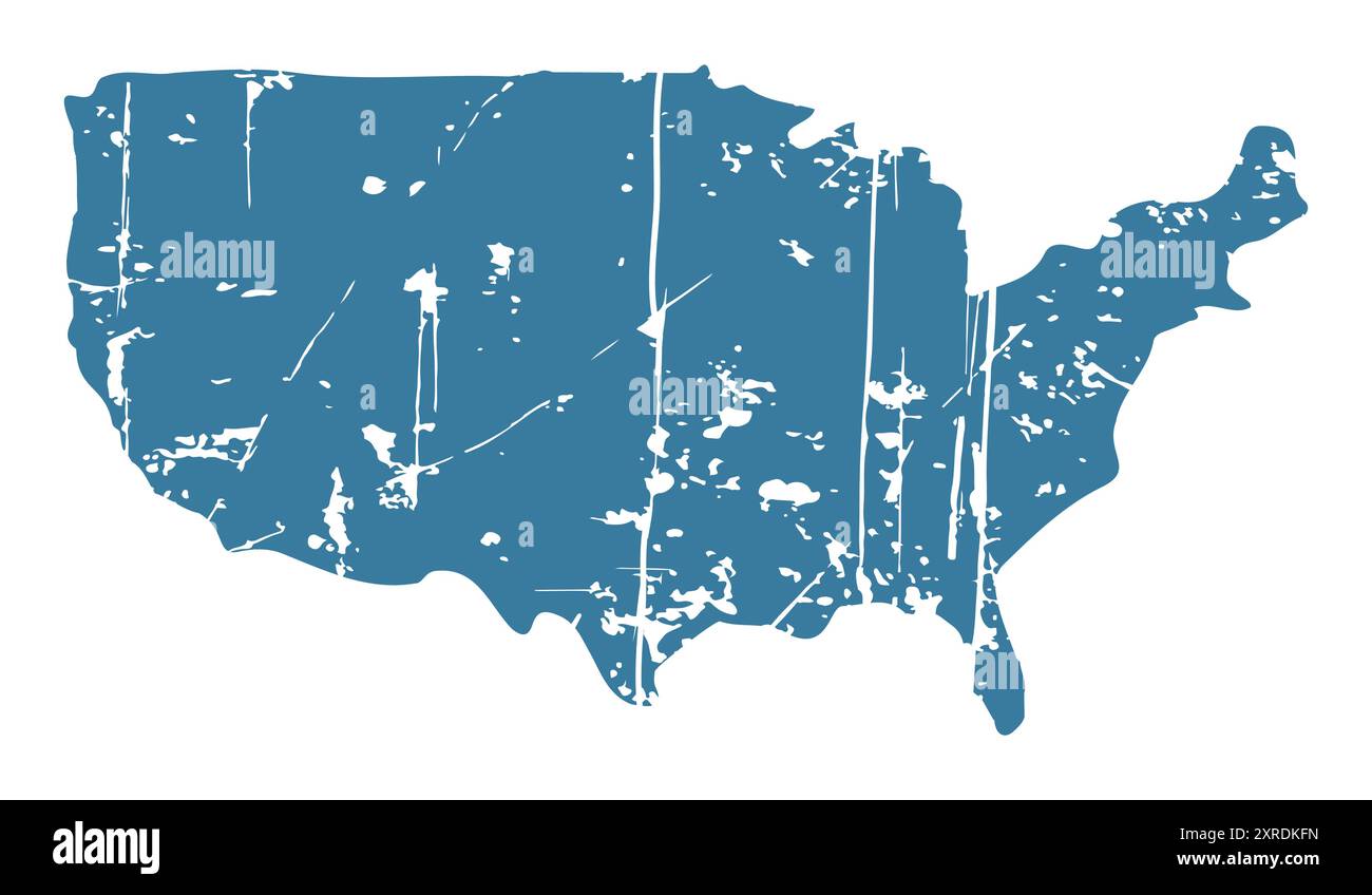 United states of america map with - United States Of America Map With Scratch Abrasion Mark Grunge Style Vector 2XRDKFN 