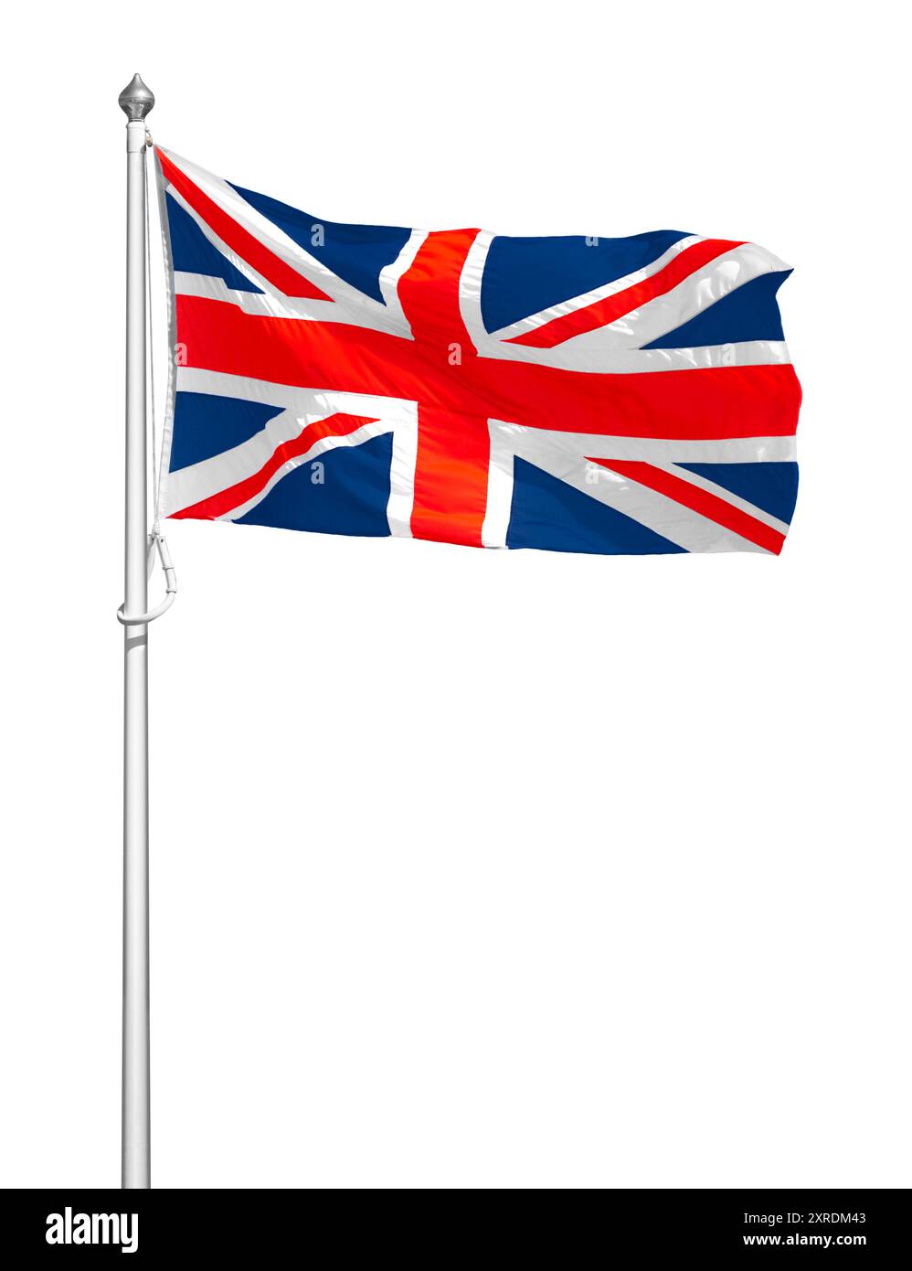 British Union Jack flag isolated on white background. National flag of the UK (United Kingdom- England, Scotland, Wales, Northern Ireland) and Canada. Stock Photo