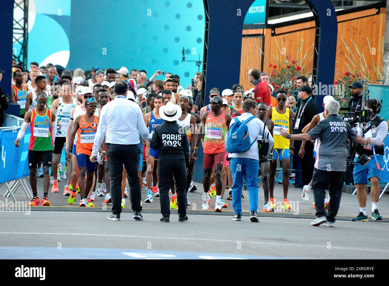 Before the Start during Men's Marathon, Olympic Games Paris 2025 in