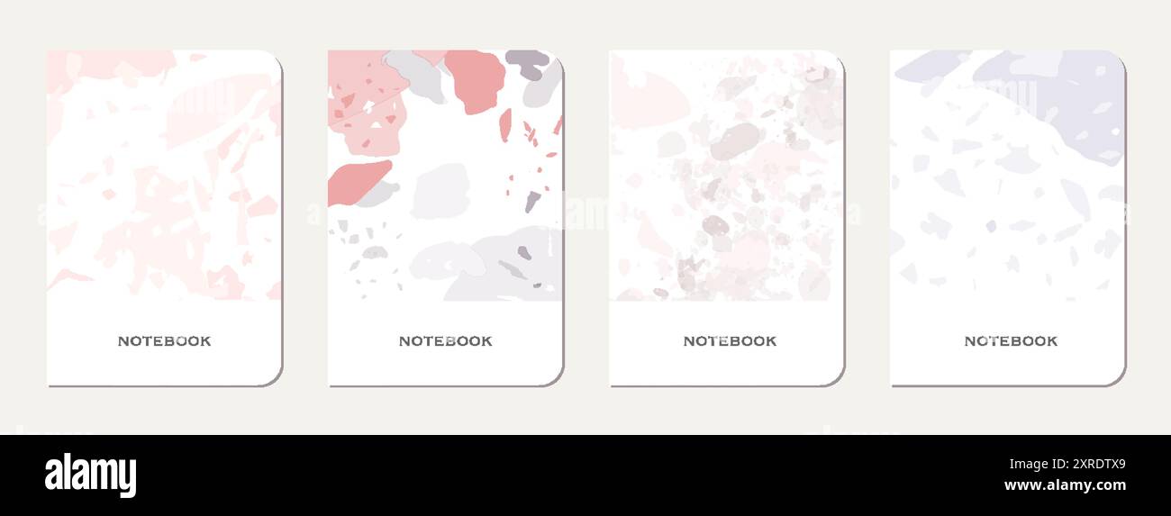 Note book cover design. Terrazzo abstract background made of natural ...