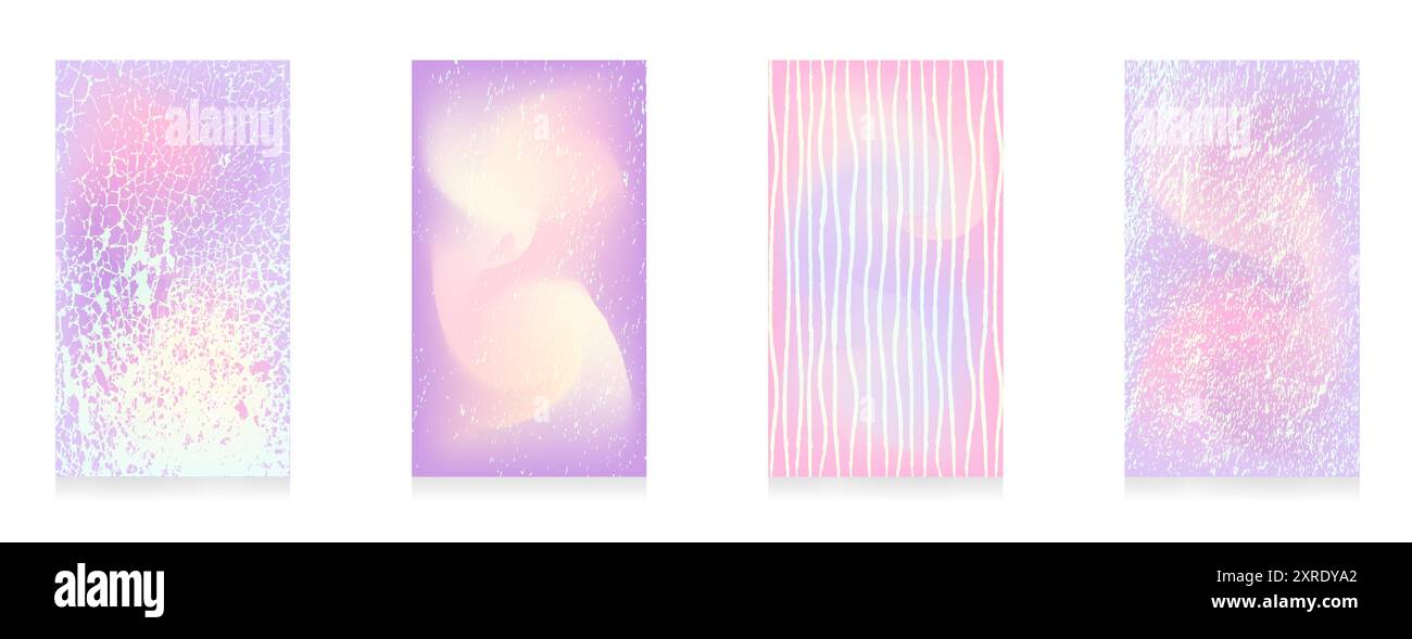 Set of four pastel grunge backgrounds with textured and abstract ...