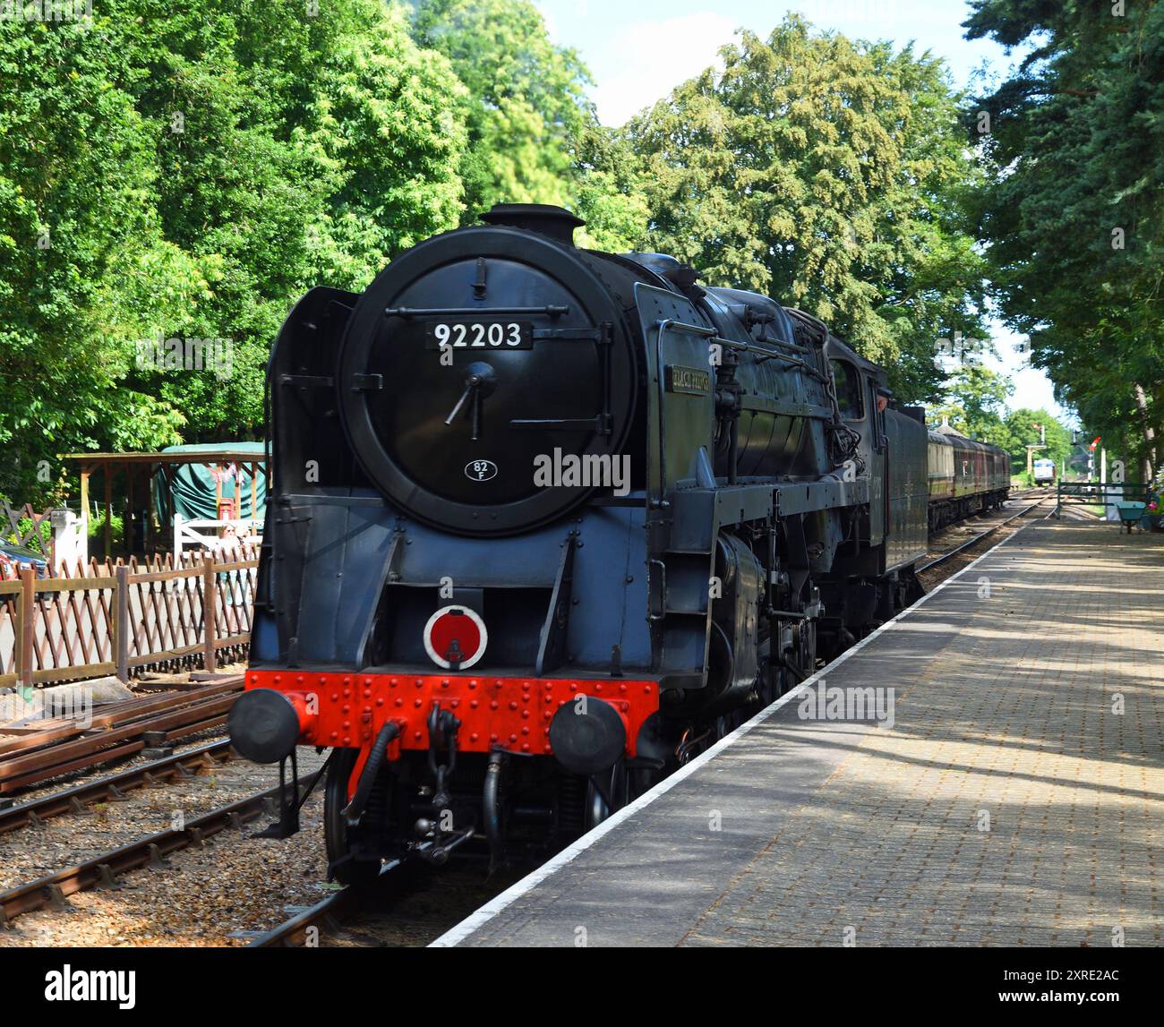 Vintage British Railways Br Standard Class 9f 2 10 0 Steam Locomotive Black Prince At Station Vintage British Railways Br Standard Class 9f 2 10 0 Steam Locomotive Black Prince At Station