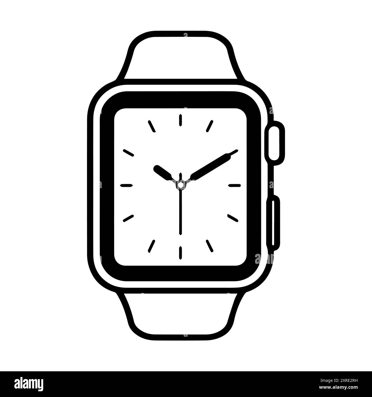 Smartwatch icon or modern line symbol. Vector line art and icon design with bold outline. Black and white Pixel Perfect minimalistic symbol isolated w Stock Vector
