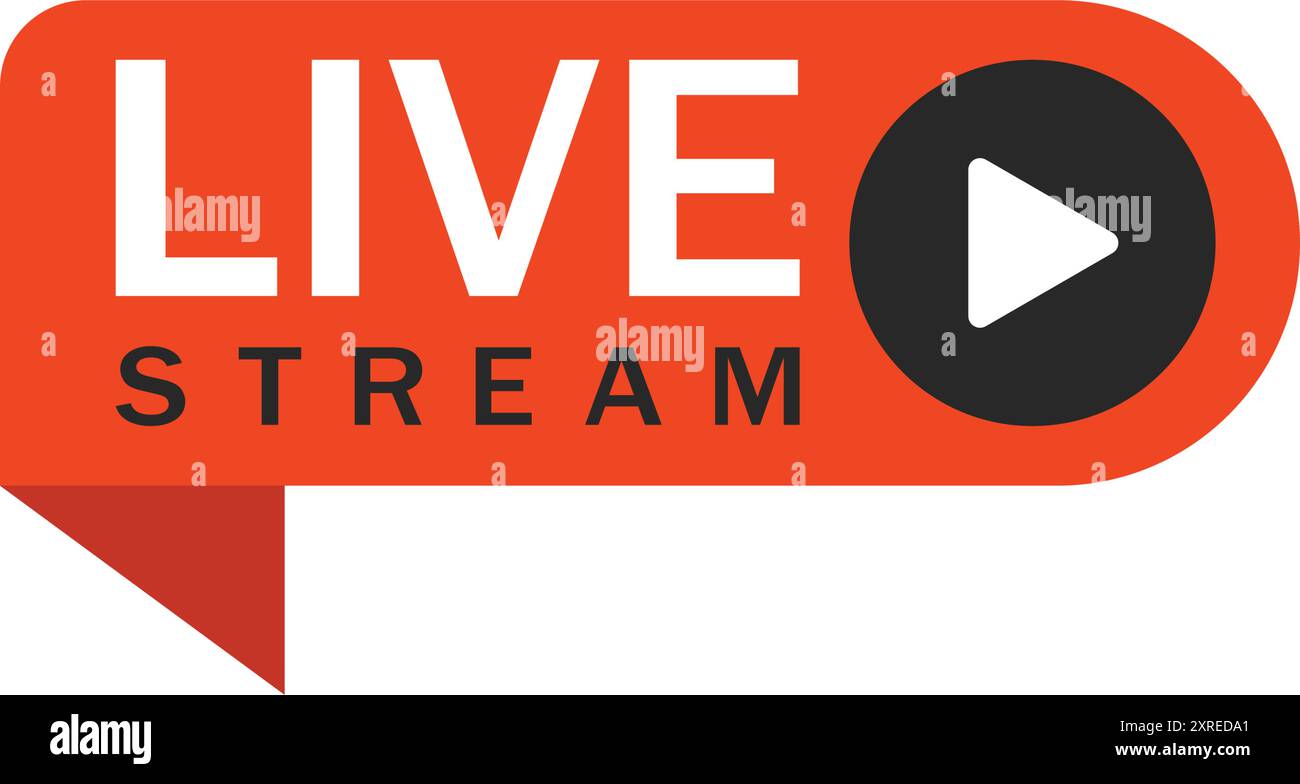 Live stream button icon in flat style. Webinar vector illustration on ...