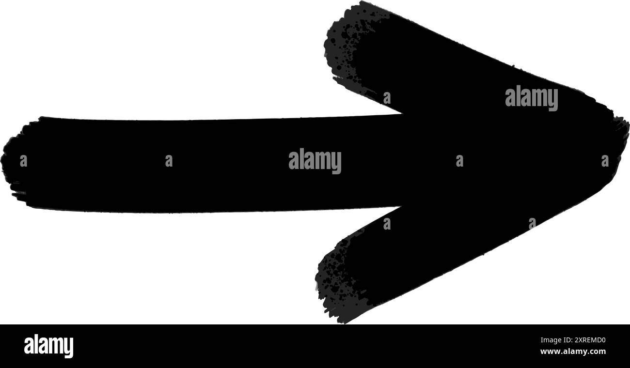 Hand draw brush stroke arrow isolated. Vector illustration Stock Vector ...