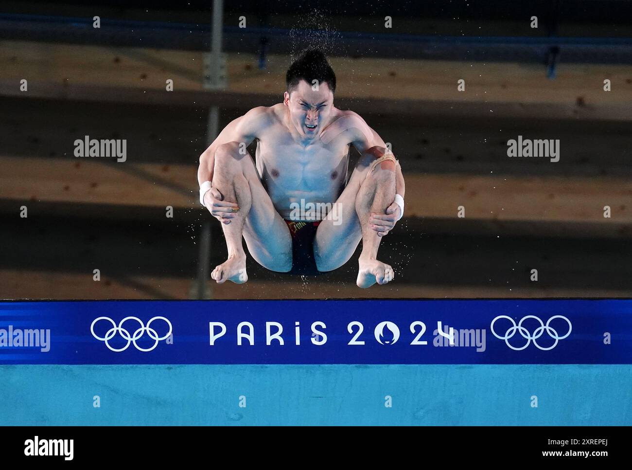 China's Yuan Cao during the Men's Diving 10m Platform Final at the ...