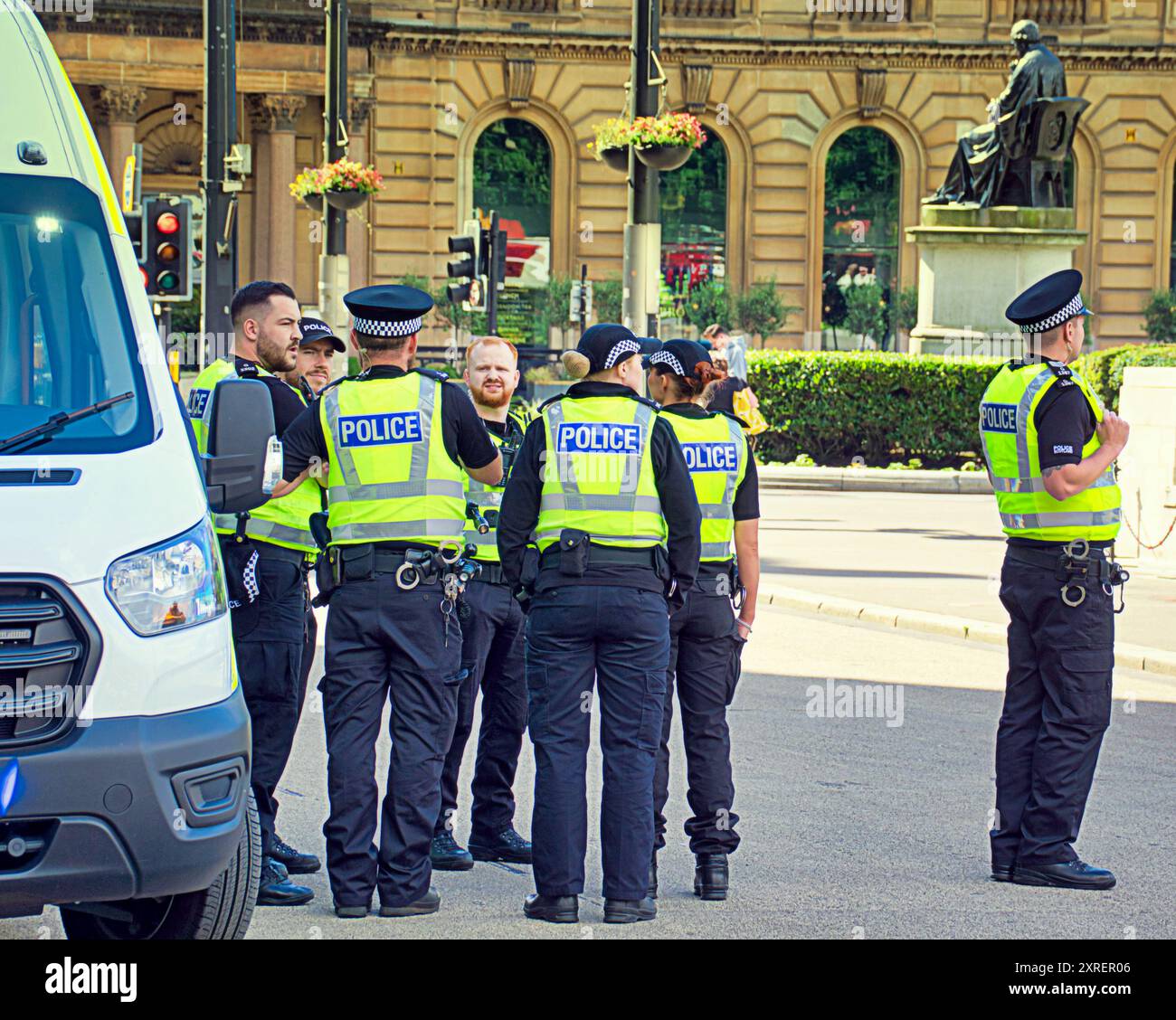 Glasgow, Scotland, UK.10th August, 2024. Anti facist rally in george
