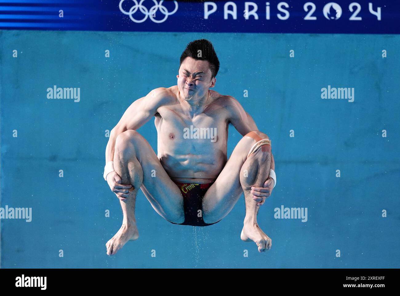 China's Yuan Cao during the Men's Diving 10m Platform Final at the ...