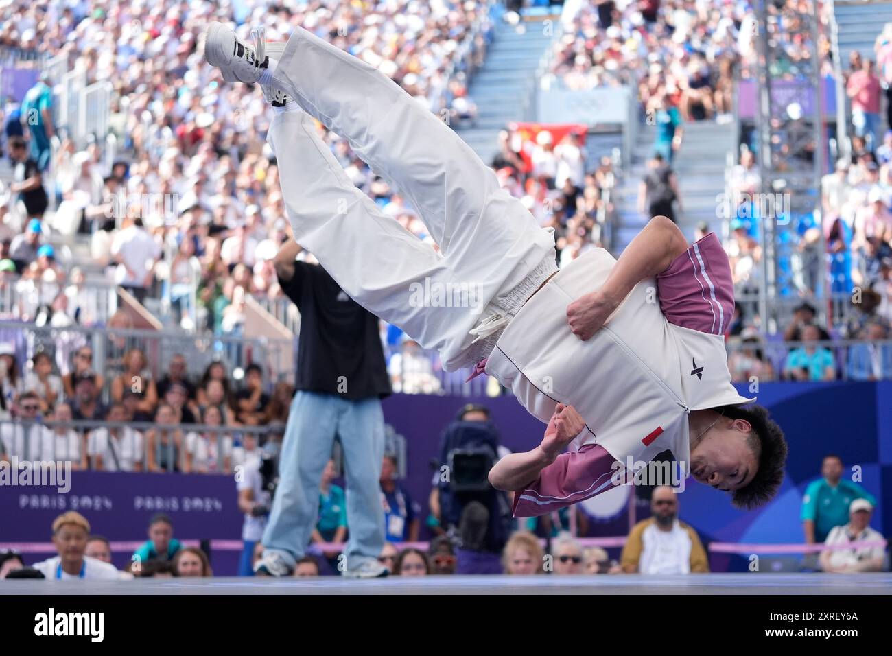 China's Xiangyu Qi, known as B-Boy Lithe-Ing competes during the B-Boys ...