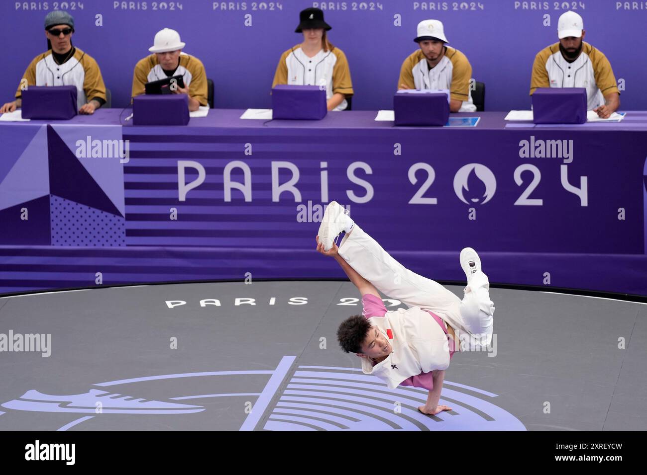 China's Xiangyu Qi, known as B-Boy Lithe-Ing competes during the B-Boys ...