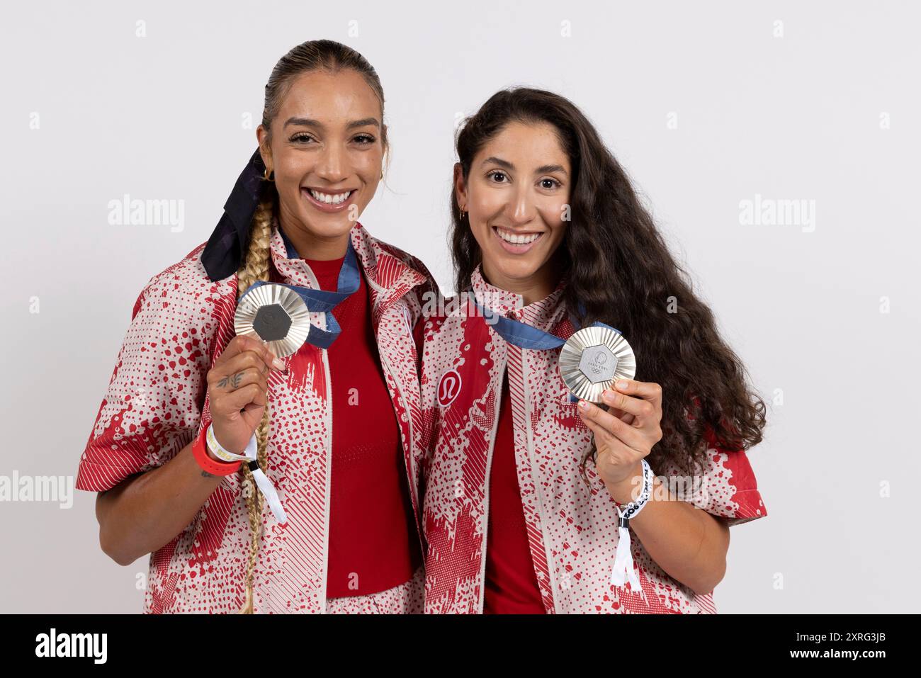 Canada's women's beach volleyball silver medalists Melissa Humana ...