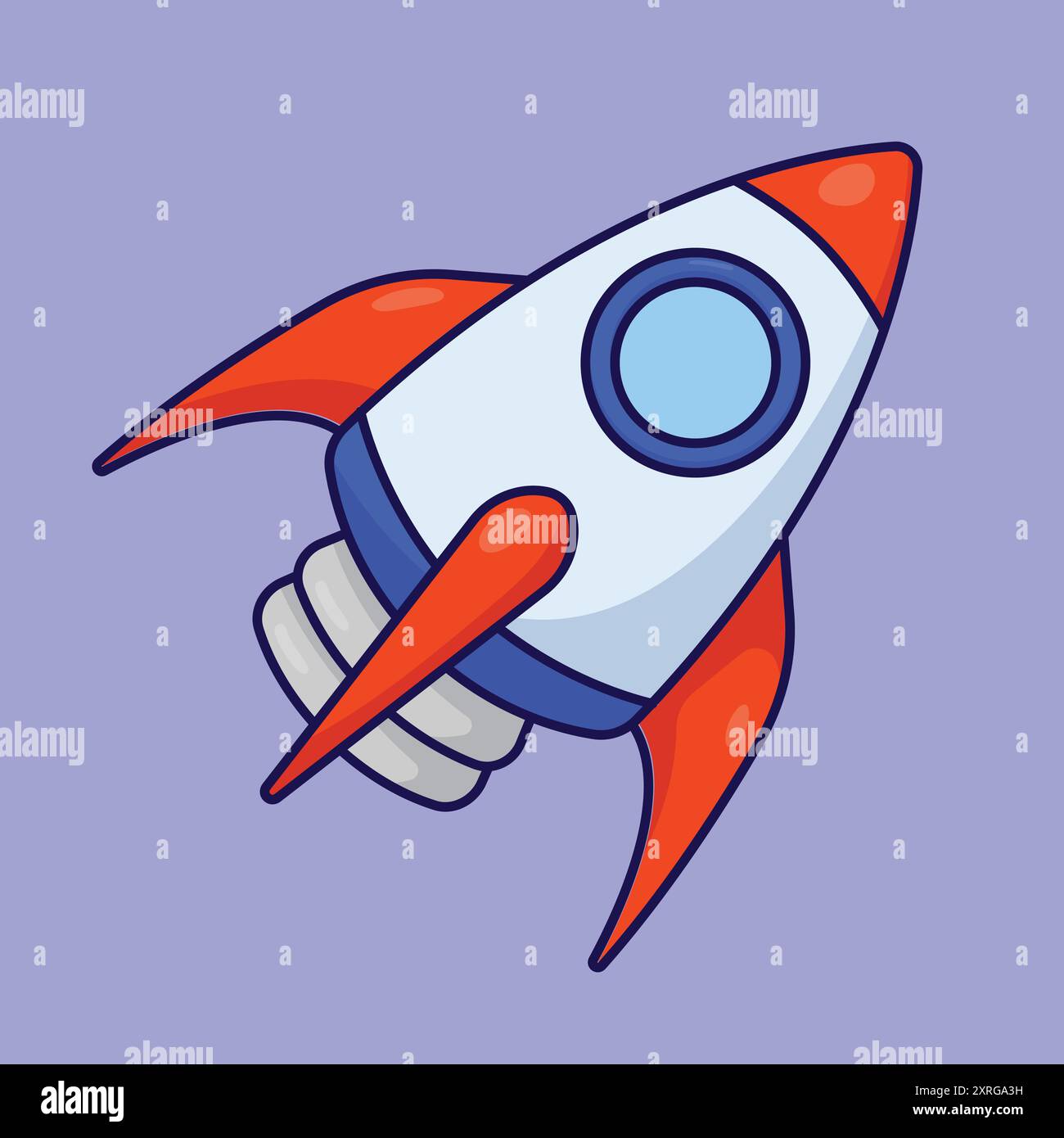 plastic rocket toy vector icon. toy rocket icon. toy space rocket shuttle Stock Vector
