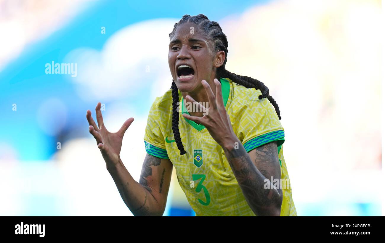 Brazil s Tarciane Reacts During The Women s Soccer Gold Medal Match brazil-s-tarciane-reacts-during-the-women-s-soccer-gold-medal-match