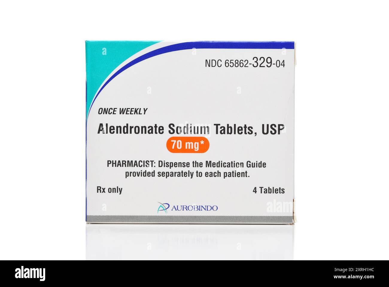 IRVINE CALIFORNIA 8 AUG 2024: A box of Alendronate Sodium Tablets