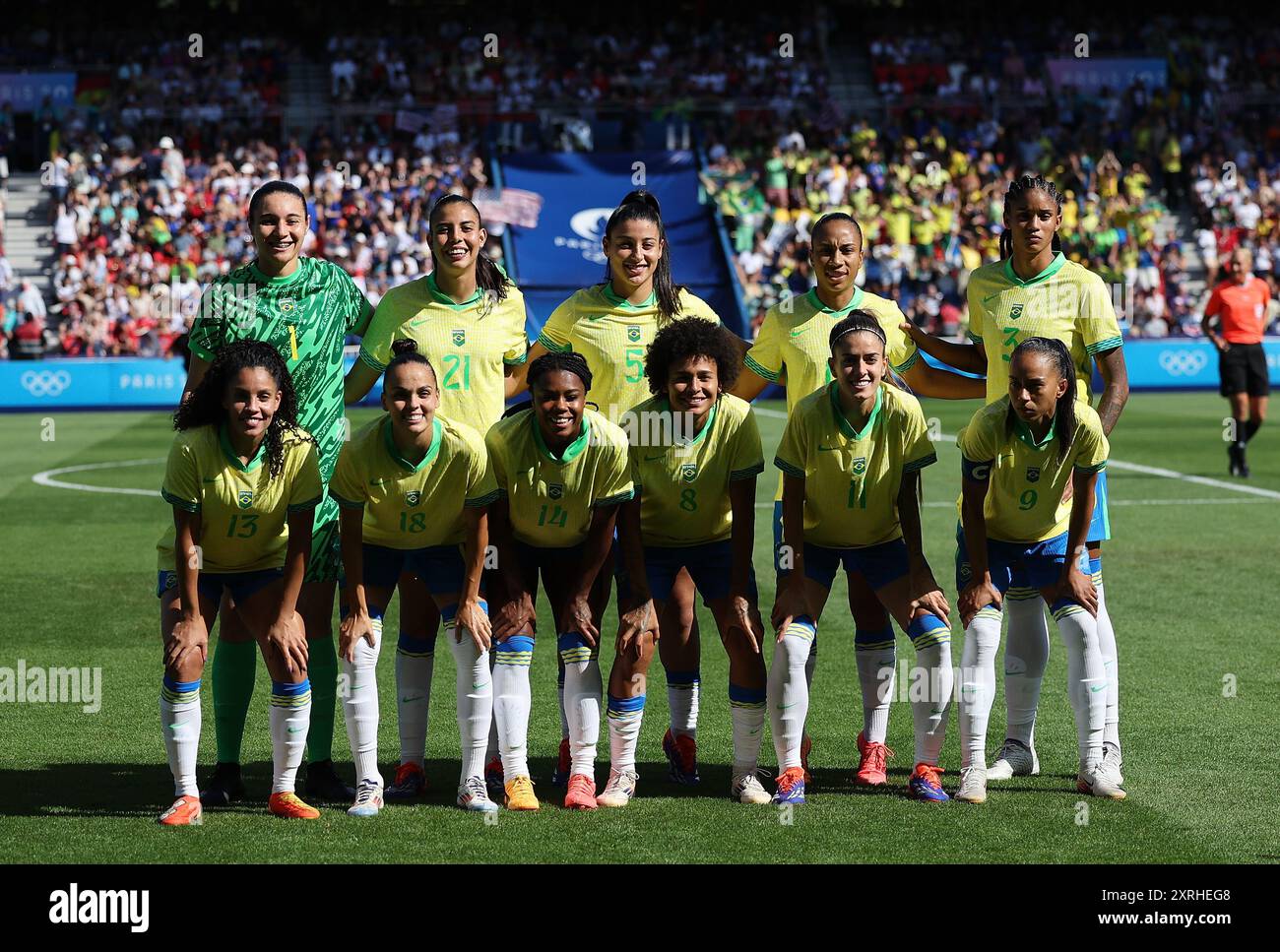 Paris, France. 10th Aug, 2024. Team brazil react before the women's ...