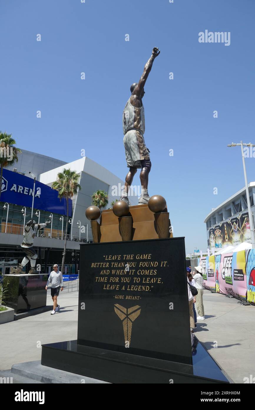 Los Angeles, California, USA 9th August 2024 Kobe Bryant Statue at Crypto.com  Arena LA Live