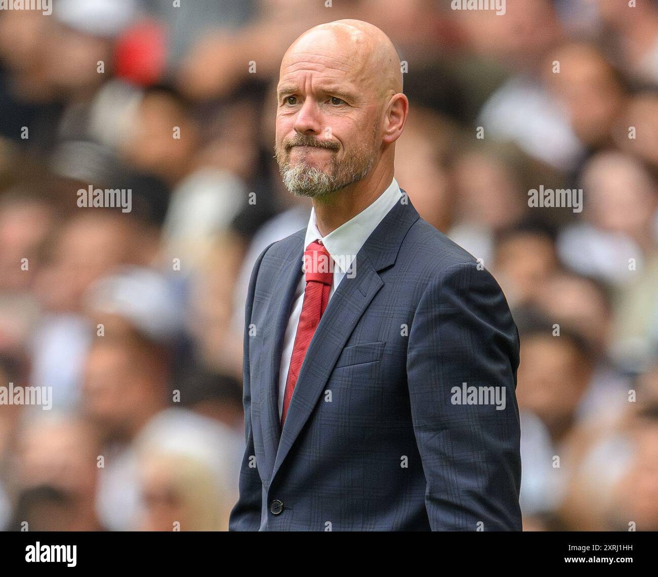 London, UK. 10th Aug, 2024 - Manchester City v Manchester United - Community Shield - Wembley Stadium.                                     Manchester United Manager Erik ten Hag.                                        Picture Credit: Mark Pain / Alamy Live News Stock Photo