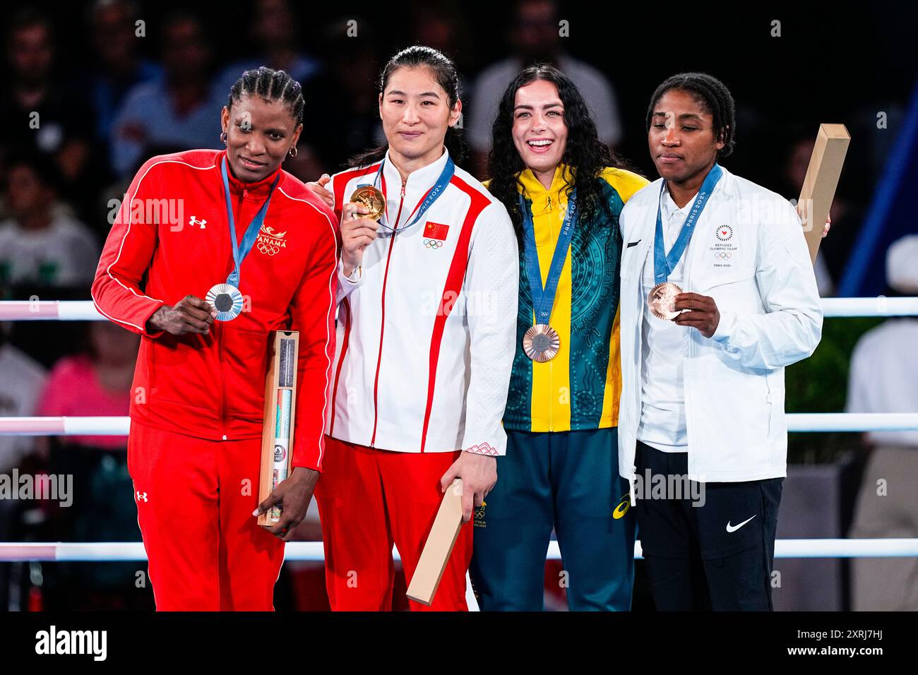 Silver Medallist Atheyna Bibeichi Bylon of Panama, Gold Medallist Qian ...
