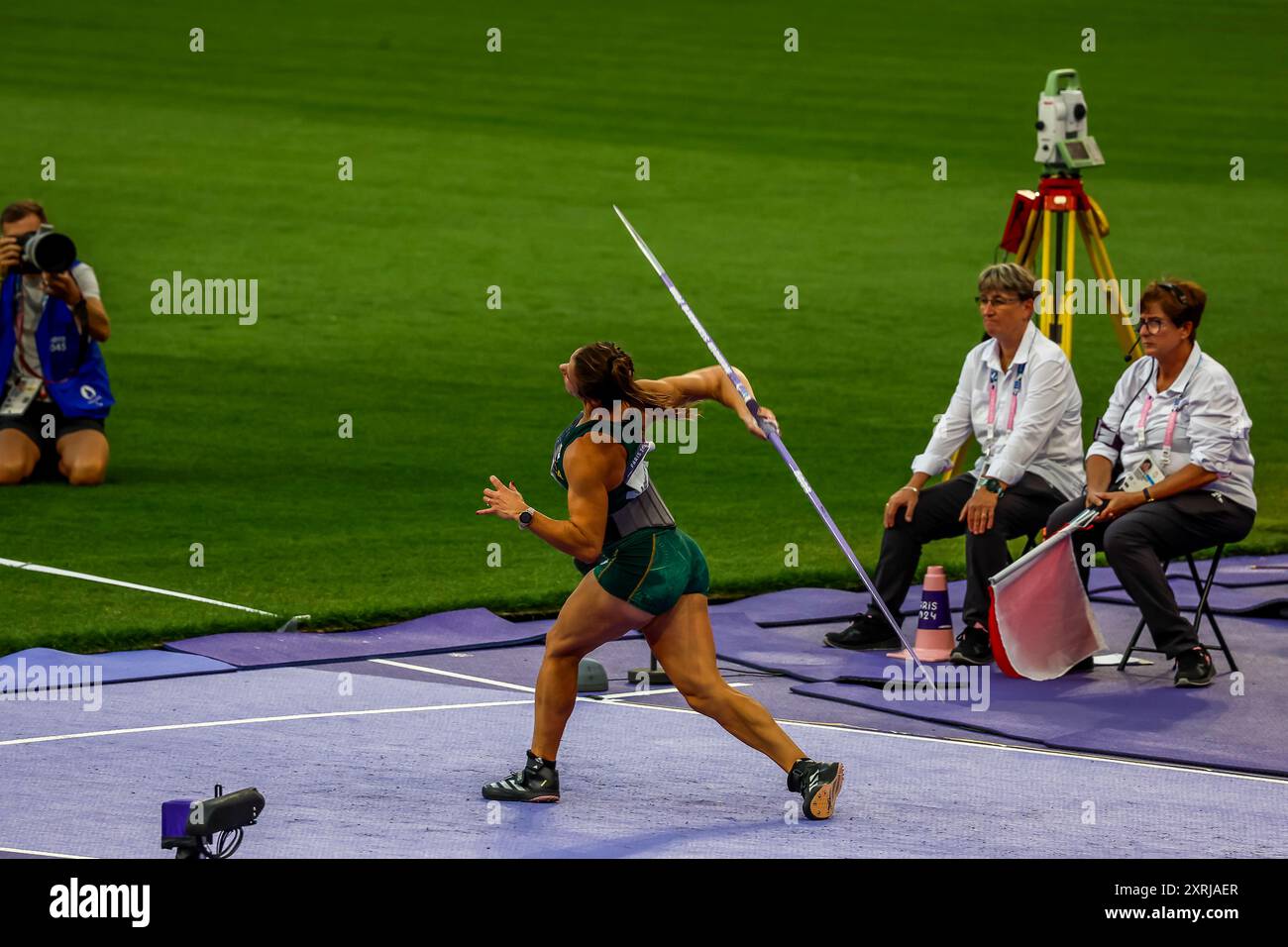 VAN DYK Jo-Ane of South Africa Athletics Women's Javelin Throw Final during the Olympic Games Paris 2024 on 10 August 2024 at State de France in Saint Denis, France - Photo Gregory Lenormand/DPPI Media/Panoramic Credit: DPPI Media/Alamy Live News Stock Photo