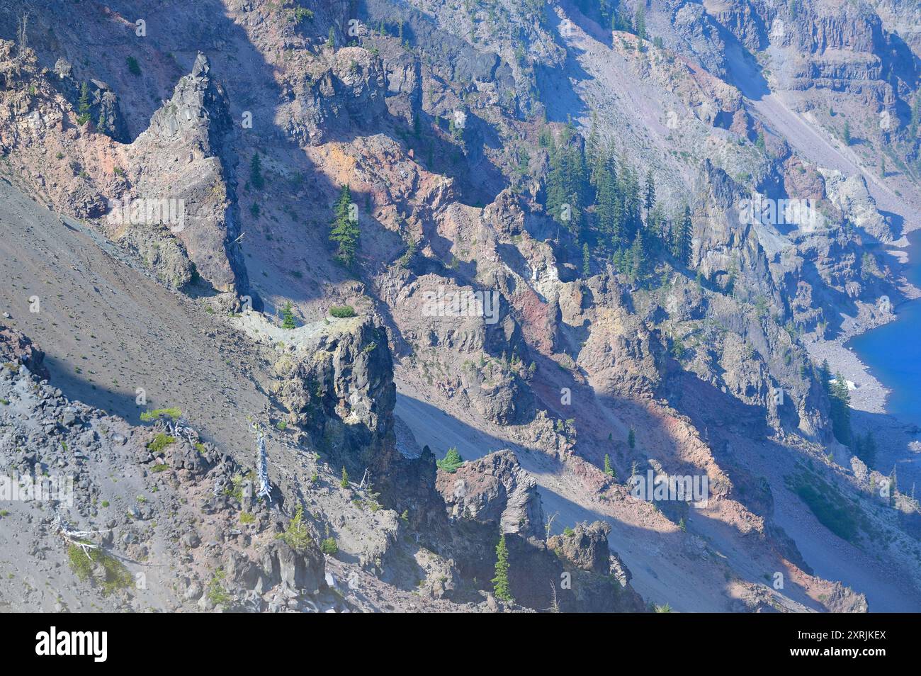 The amazing Crater Lake National Park at Watchman Overlook, Oregon OR Stock Photo