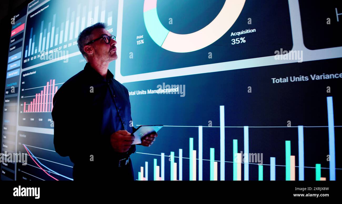 Business AI Data Software. Information Report Research Stock Photo