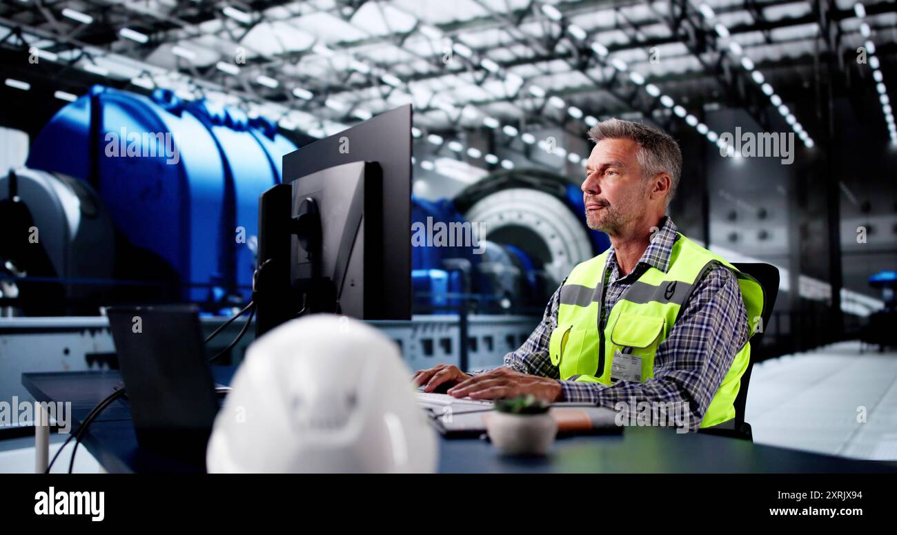 Engineer Operator Using Scada System At Industrial Plant Stock Photo ...