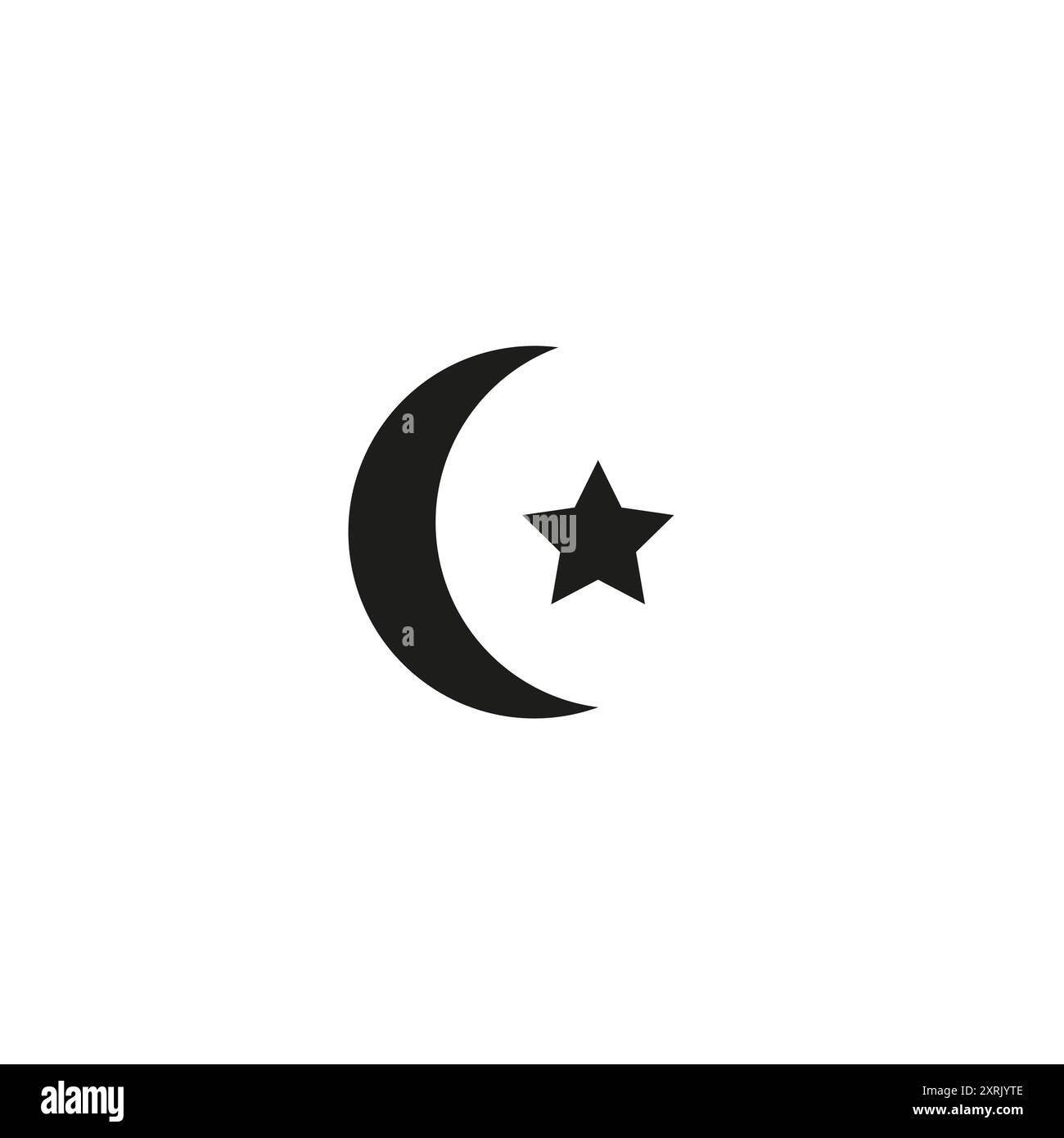 Star and crescent - symbol of Islam flat icon for apps and websites ...