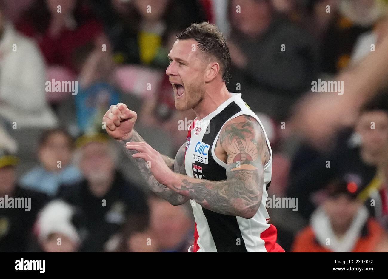 Melbourne, Australia. 11th Aug, 2024. Tim Membrey of the Saints ...