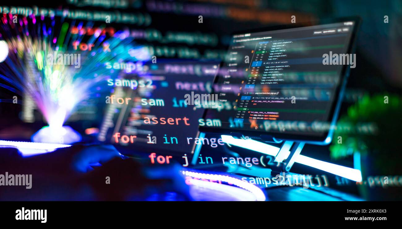 Project managers work new idea. Mobile app developer. Innovative startup project. Stock Photo