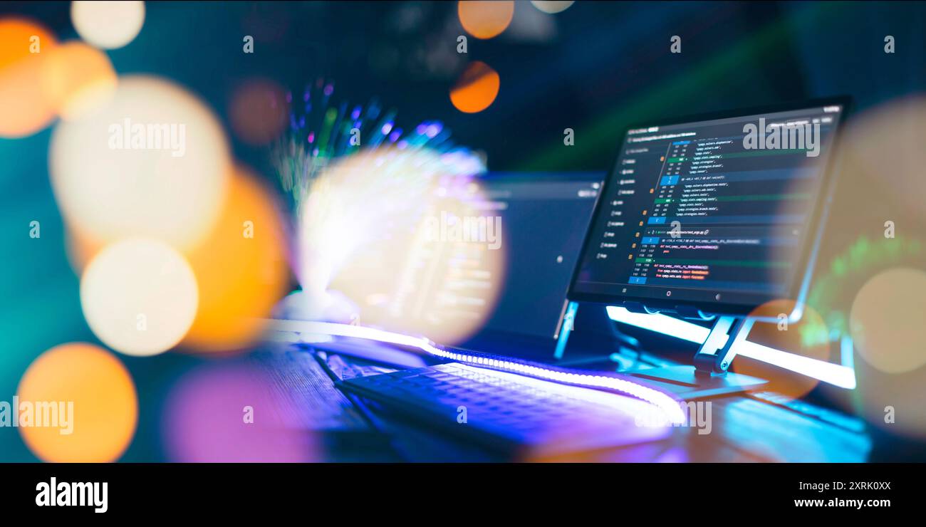 Digital technology industry concept development of programming and coding Stock Photo