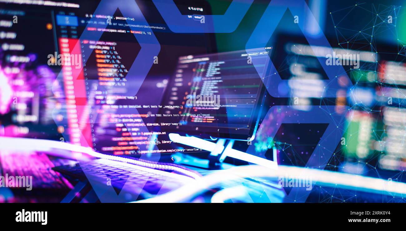 Digital technology industry concept development of programming and coding Stock Photo