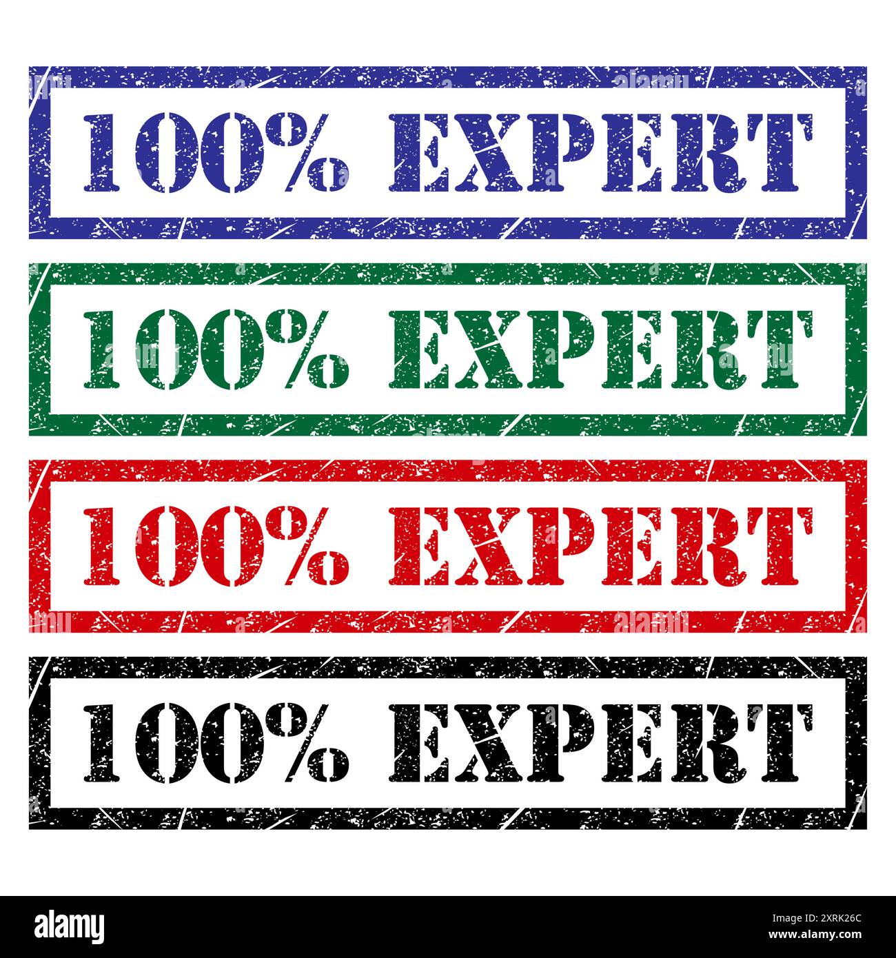 Set of Expert 100% stamp symbol, label sticker sign button, text banner ...