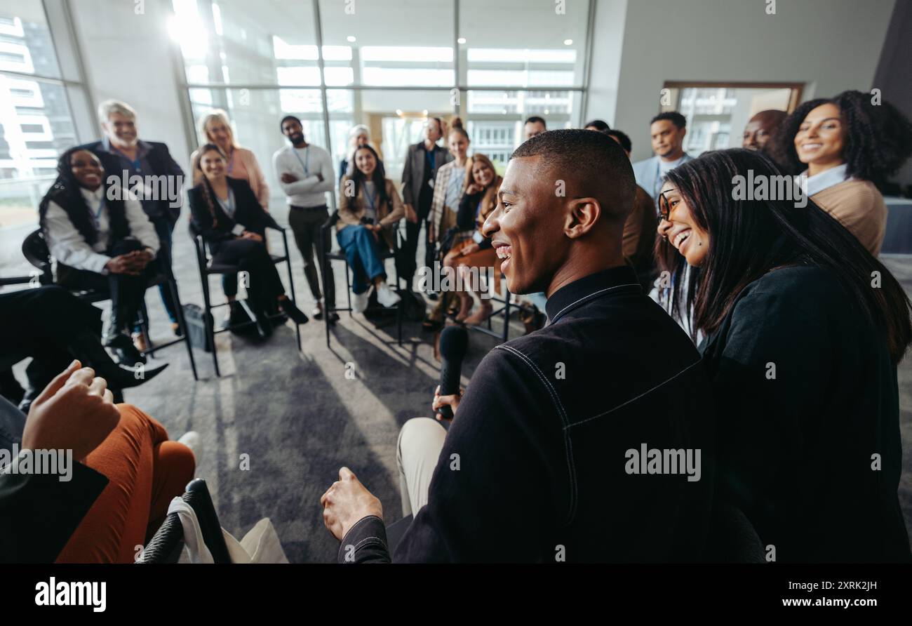 Business speaker engaging attentive hi-res stock photography and images ...