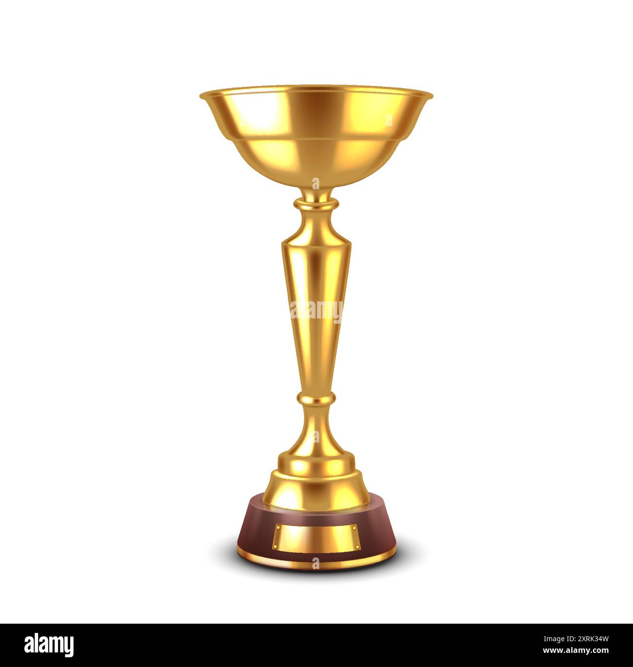 Shiny winner cup of gold metal realistic vector illustration. Business ...