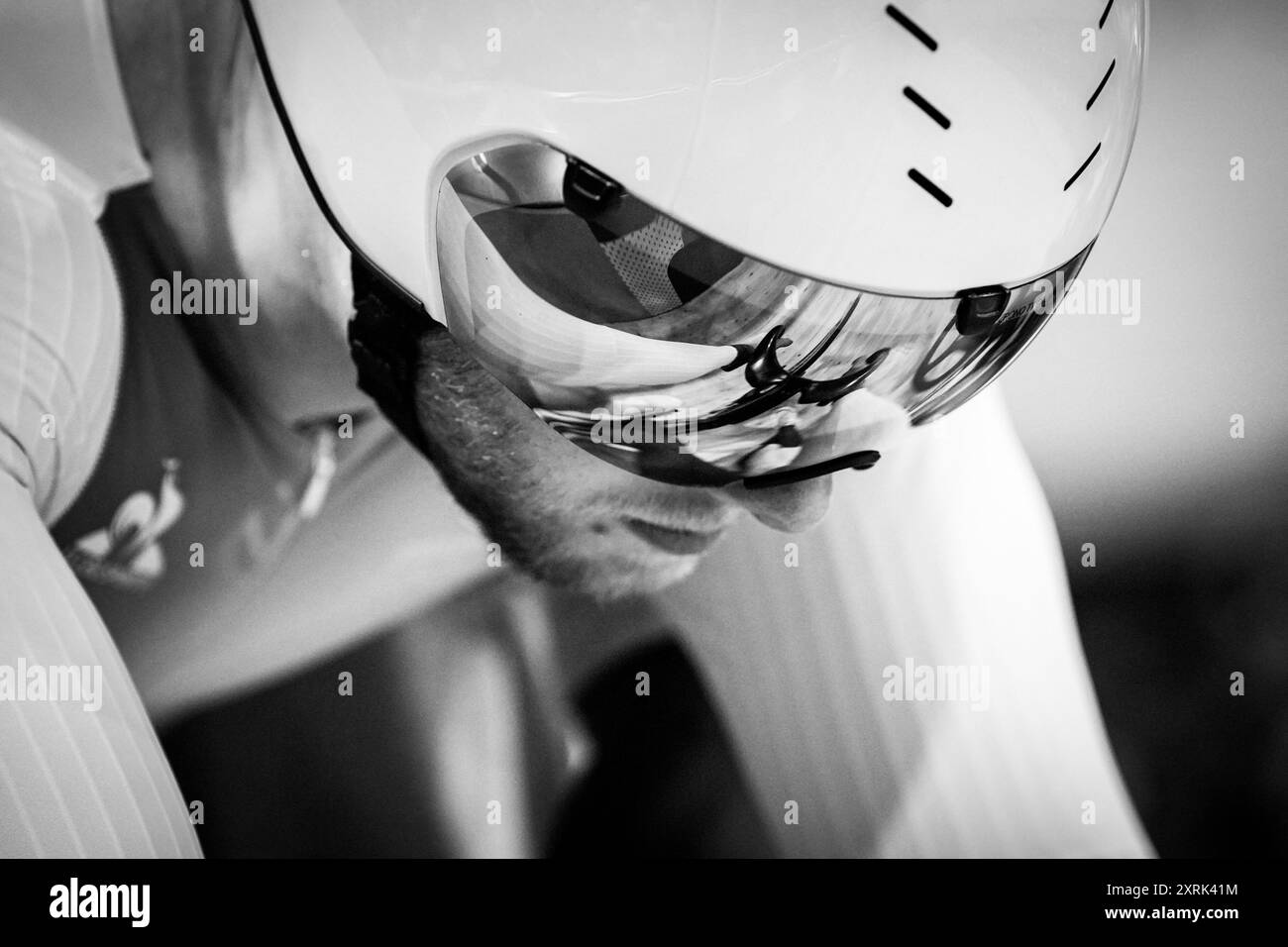 Saint Quentin En Yvelines, France. 11th Aug, 2024. Sebastien VIGIER of France competes at the first tour of the Men's Keirin on Cycling Track at the Saint-Quentin-en-Yvelines National Velodrome during the Paris 2024 Olympic Games on August 10, 2024. Photo by Julien Poupart/ABACAPRESS.COM Credit: Abaca Press/Alamy Live News Stock Photo