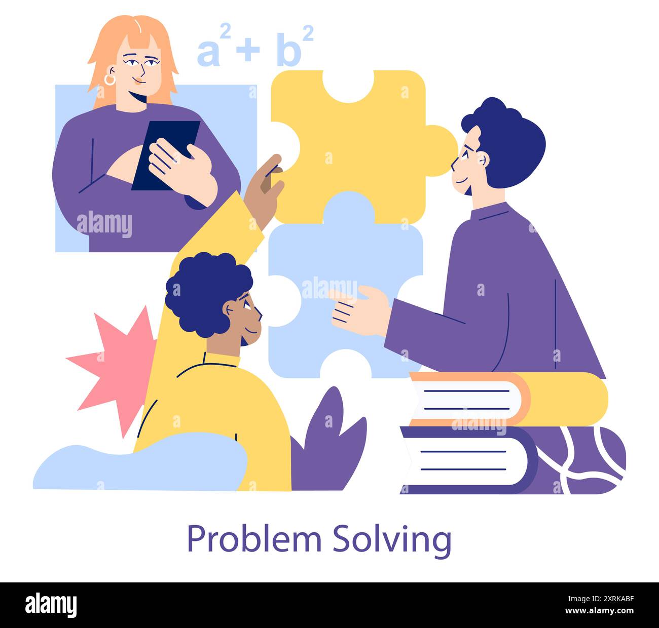 STEM education concept. Diverse students engage in collaborative ...