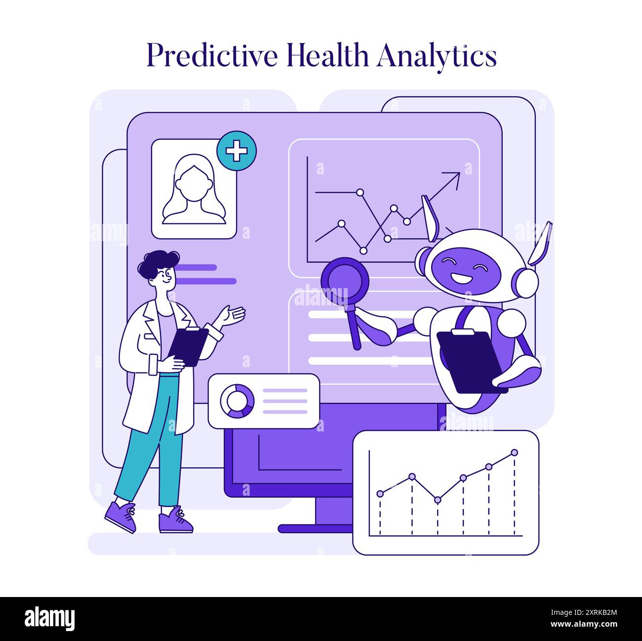 Ai In Medicine Concept Doctor And Robot Analyze Patient Data For Ai In Medicine Concept Doctor And Robot Analyze Patient Data For